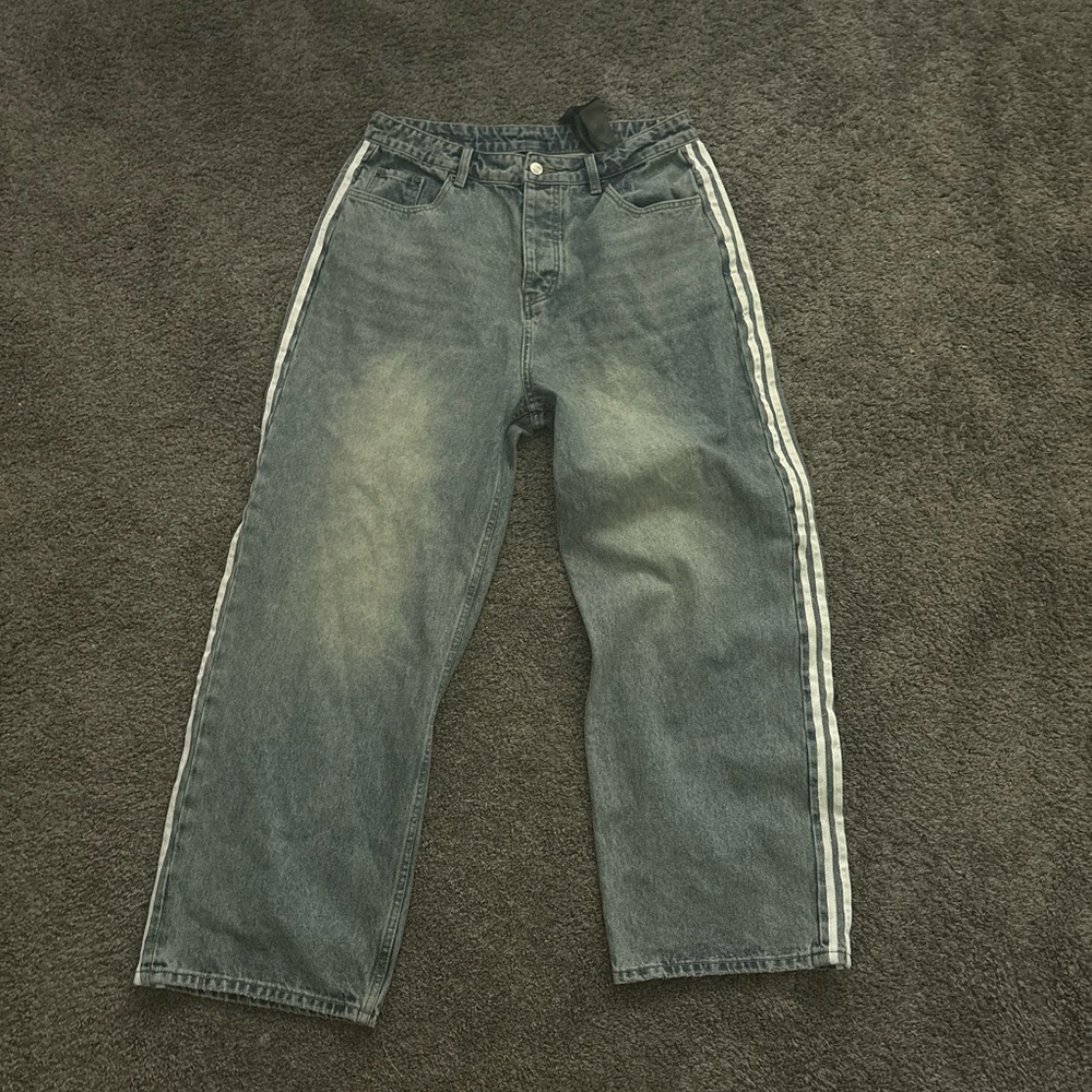 Balenciaga x adidas Large Denim Baggy Pants